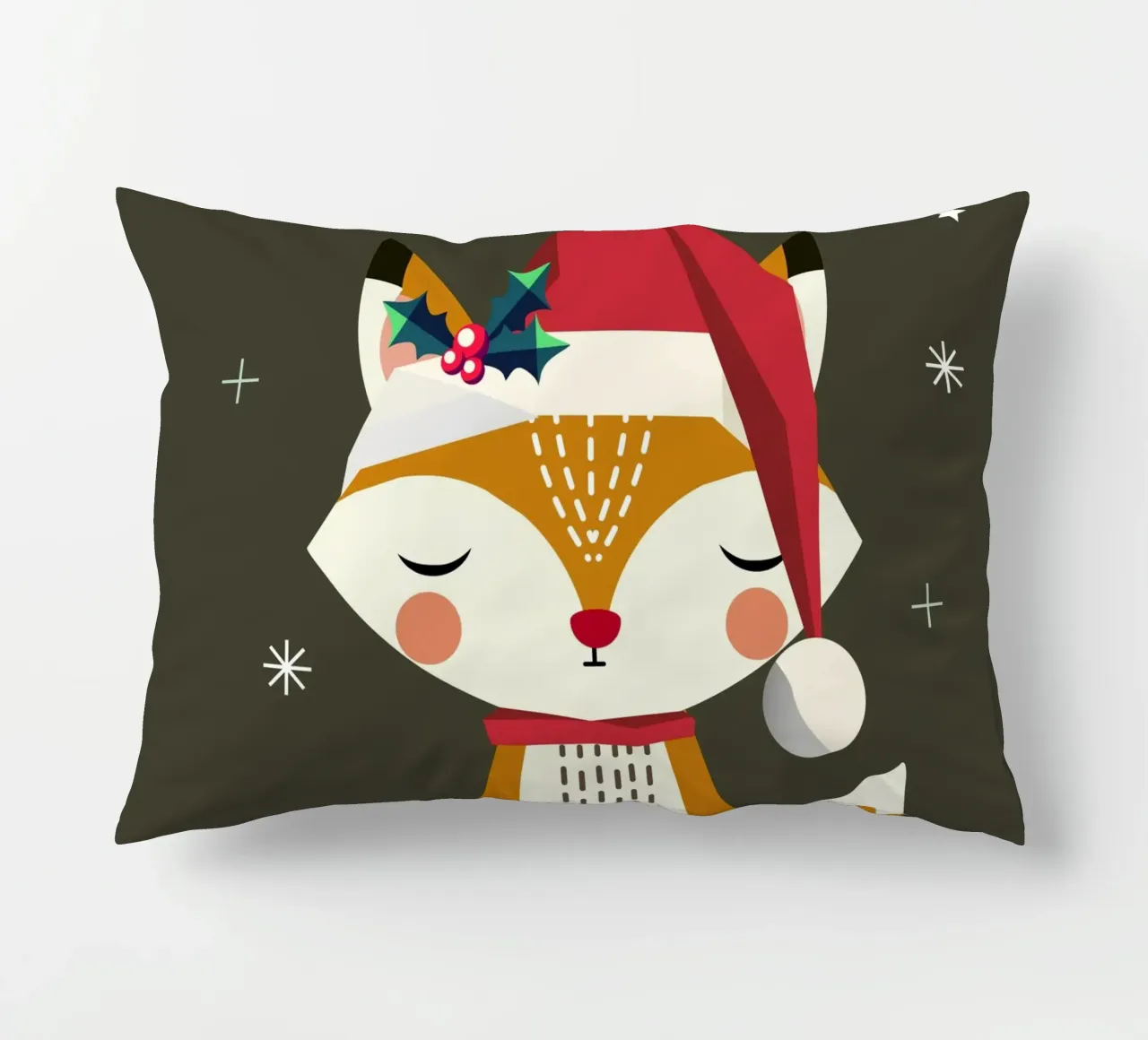 Simpatica volpe con cappello e regalo di Natale cuscino da namosh