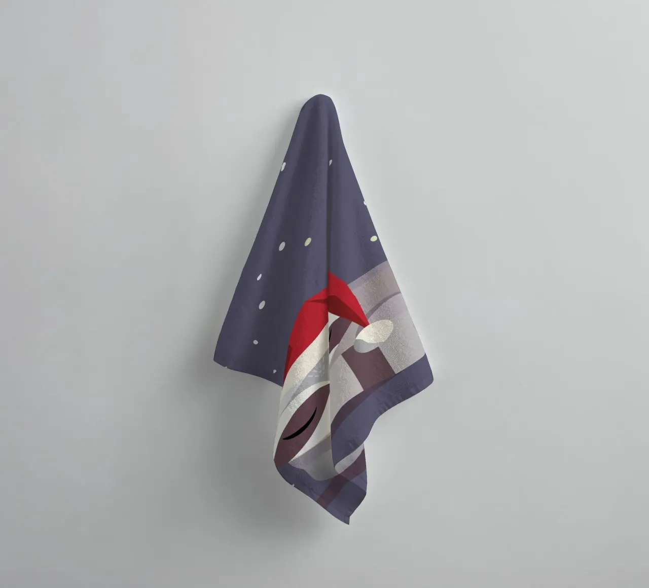 Babbo Natale addormentato - design natalizio asciugamano da bagno da namosh