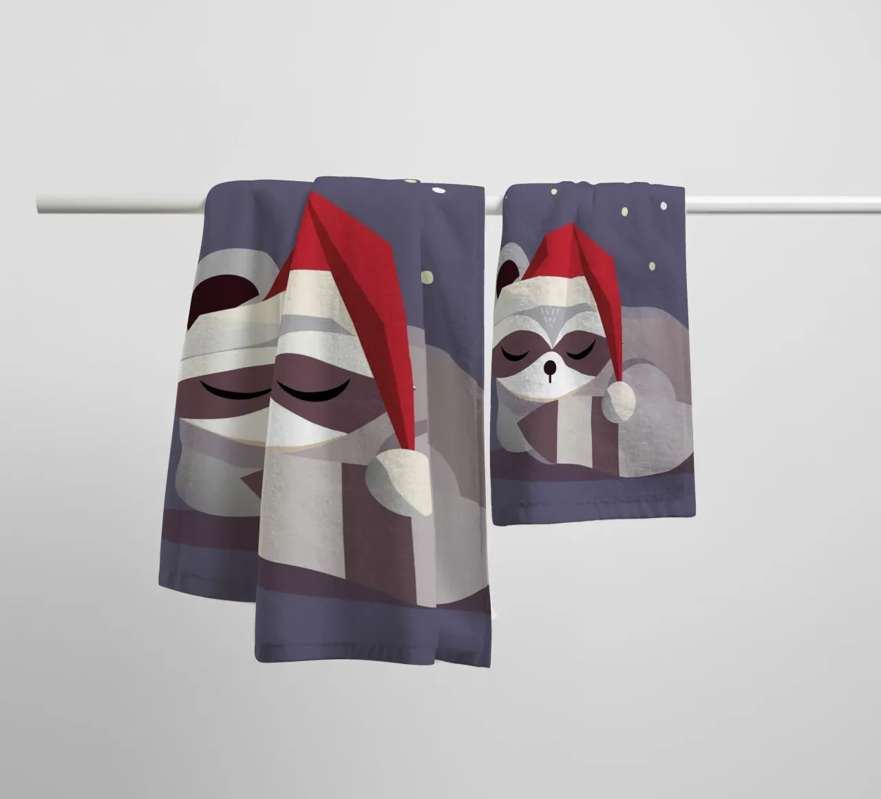 Babbo Natale addormentato - design natalizio asciugamano da bagno da namosh