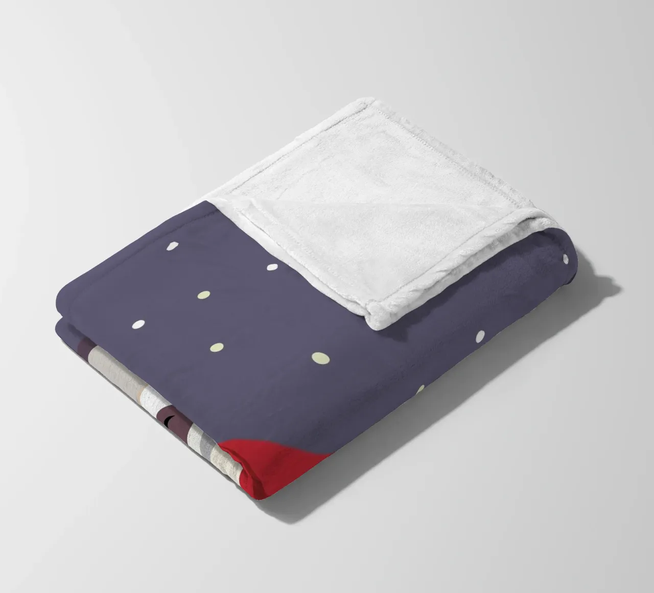 Sleeping Santa raccoon-Christmas design fleece blanket by namosh