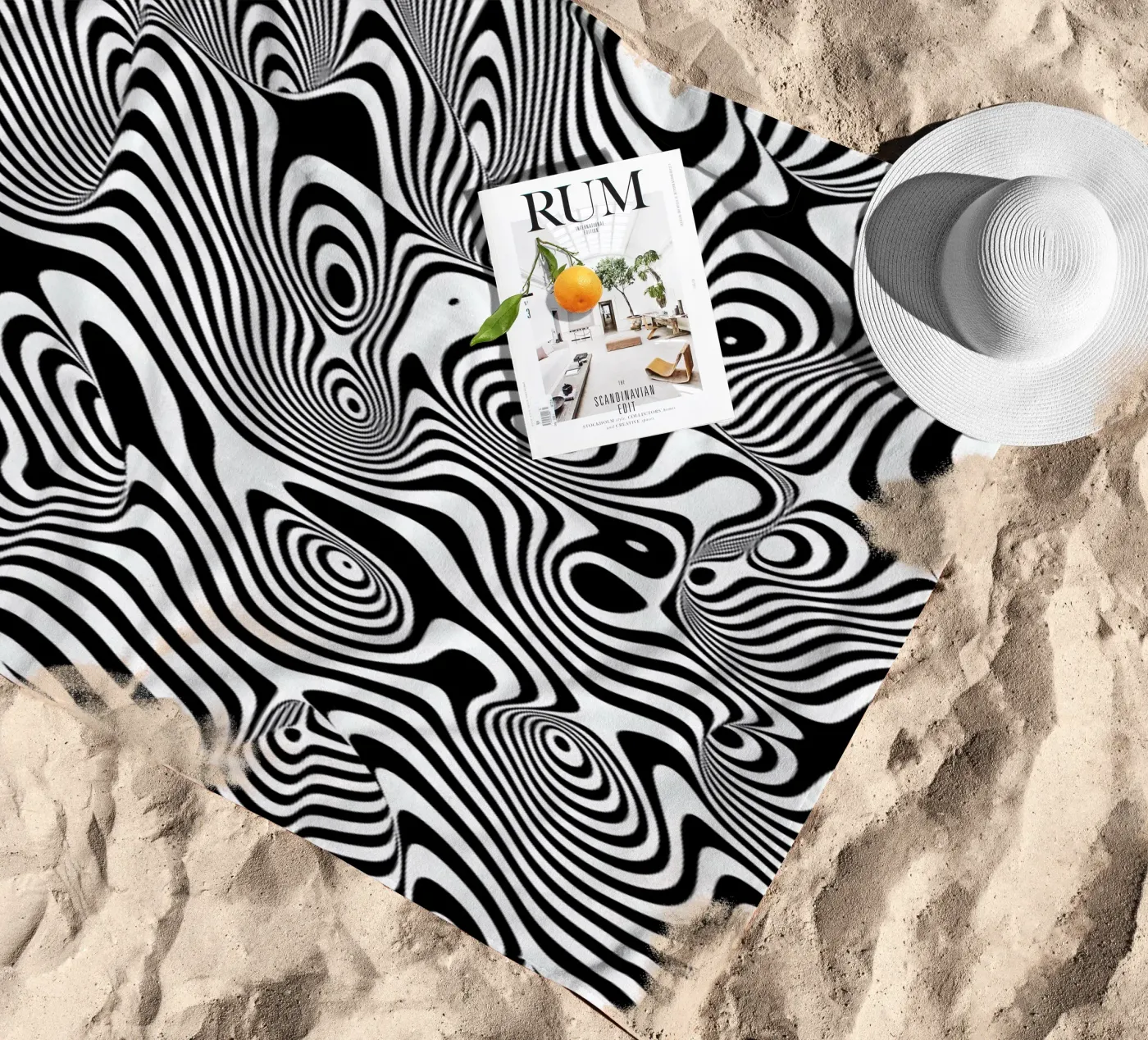 Trippy Background beach towel by Danny Ivan