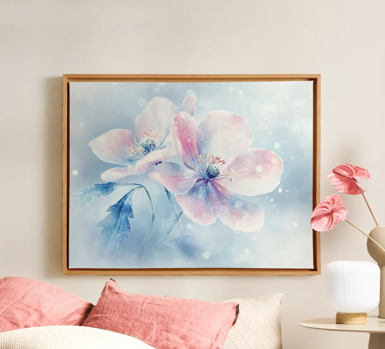 Harmonie Florale : L'anima dei fiori tela con Cornice a cassetta da Théïa's Fantasia World
