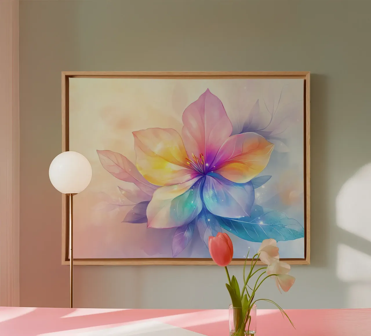 Harmonie Florale : L'anima dei fiori tela con Cornice a cassetta da Théïa's Fantasia World