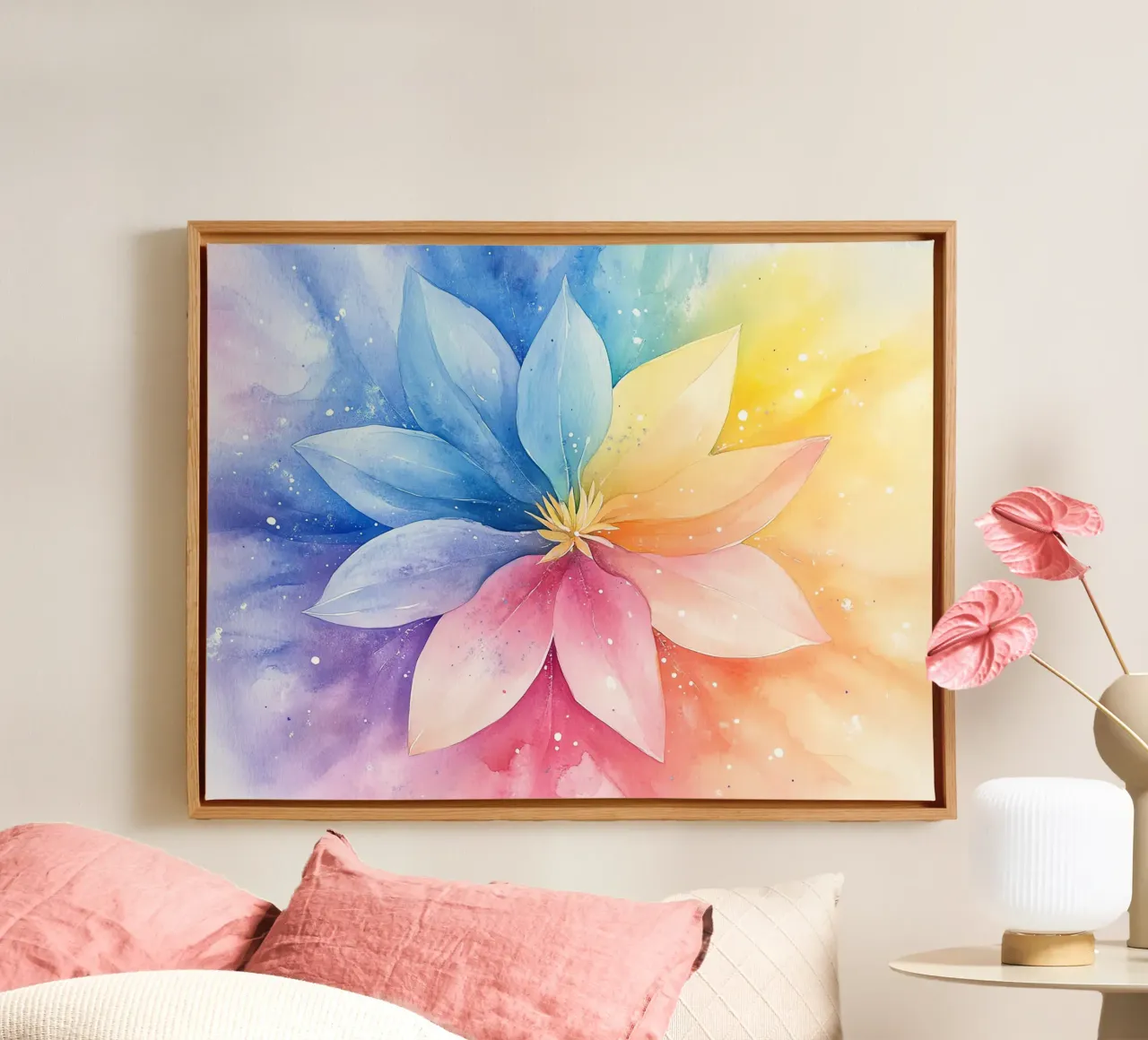 Harmonie Florale : L'anima dei fiori tela con Cornice a cassetta da Théïa's Fantasia World