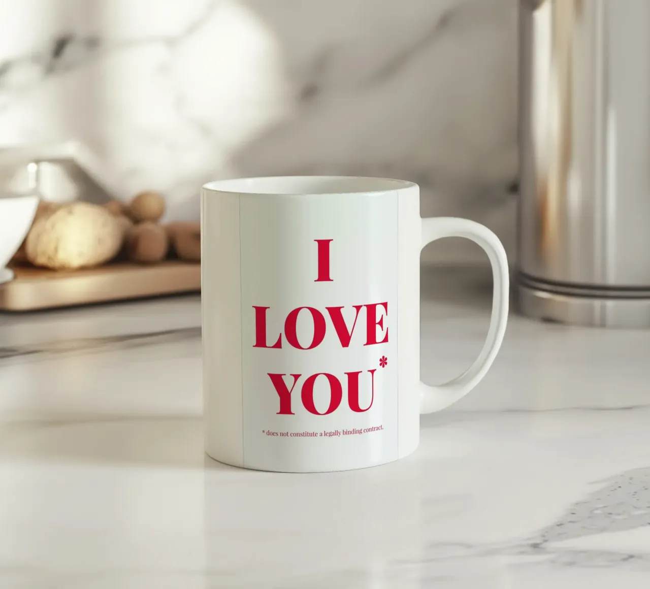 Love You tazza in ceramica da Chris Wharton