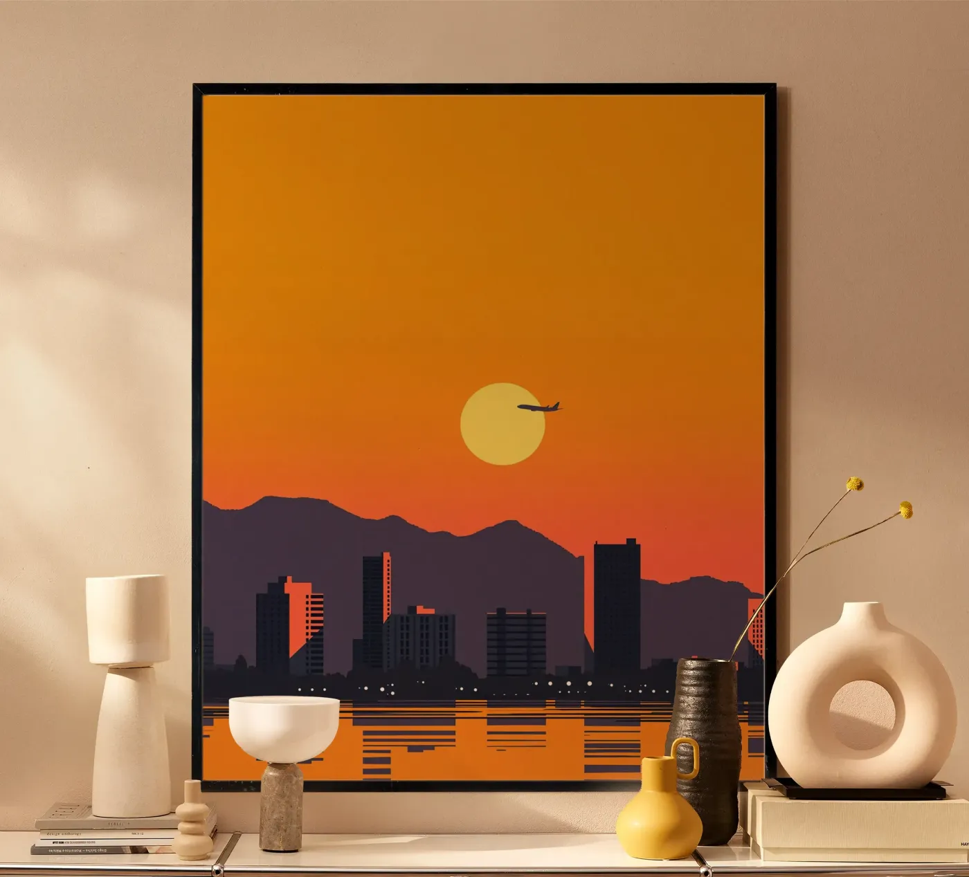 Sunset Airplane poster da Trigonalclips