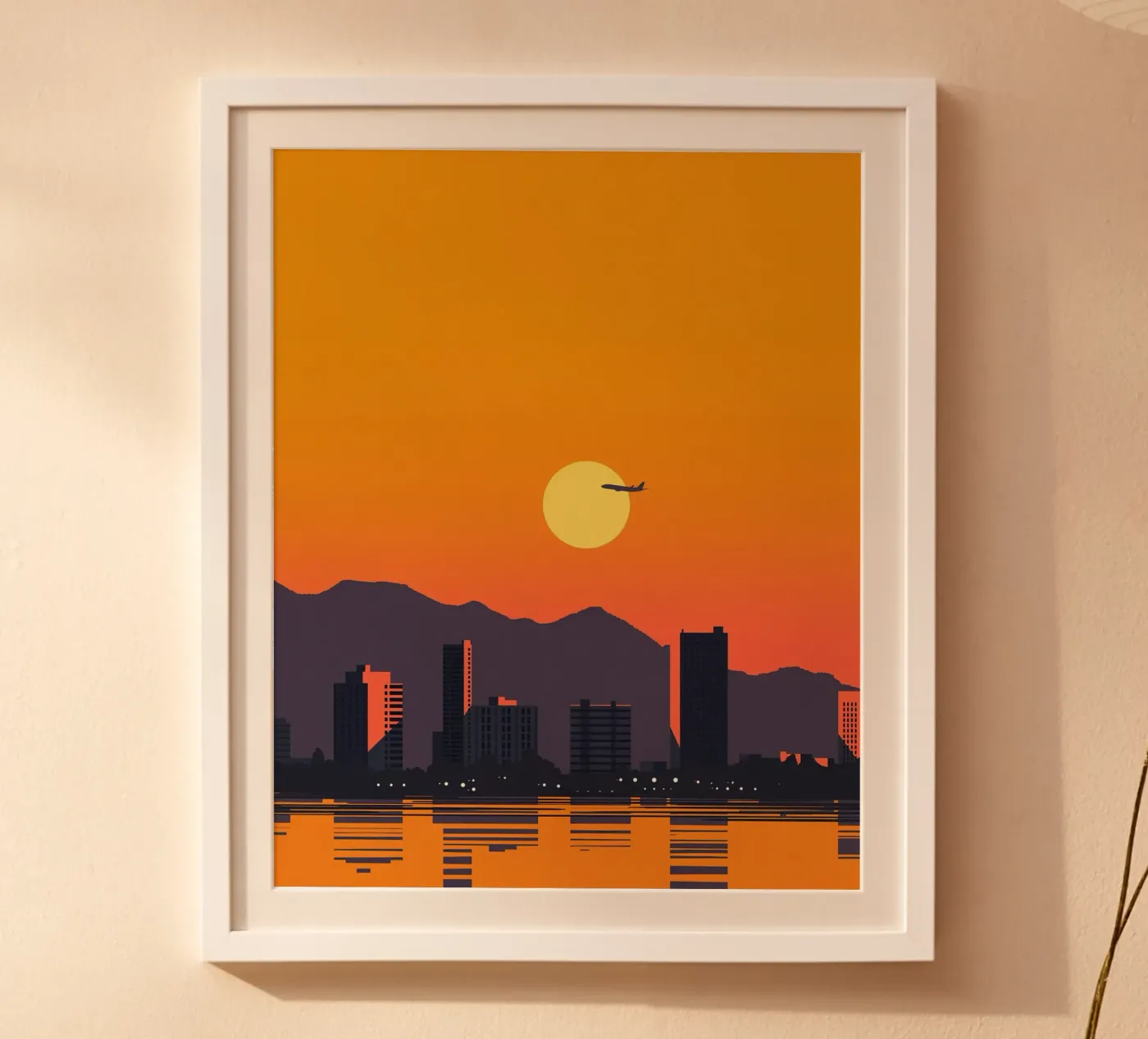 Sunset Airplane poster da Trigonalclips