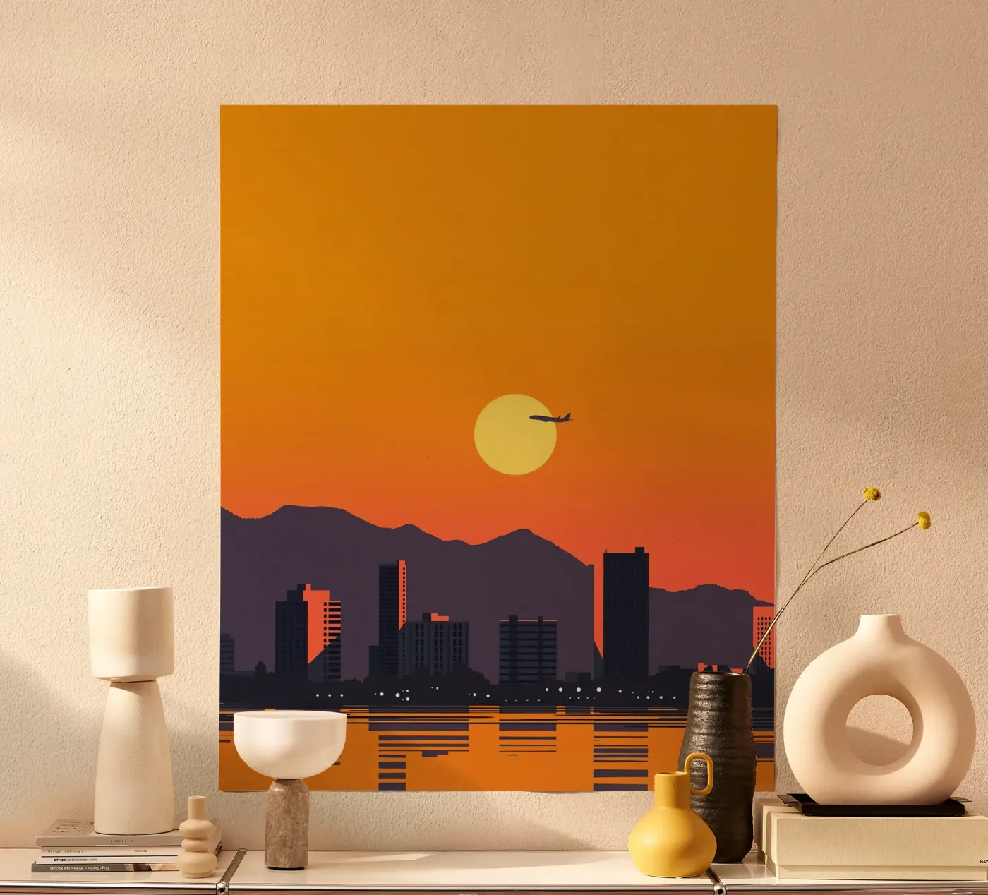 Sunset Airplane poster da Trigonalclips
