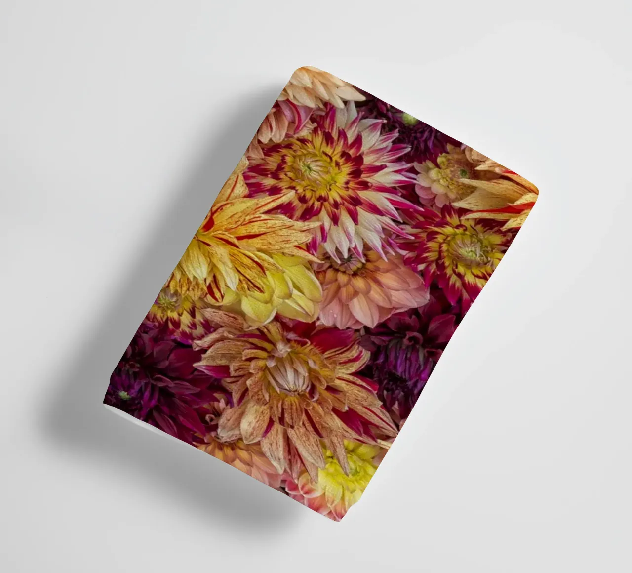 A Kaleidoscope of Color: A Field of Vibrantly Colored Dahlia towel by Curious Collections by Marielle Leenders