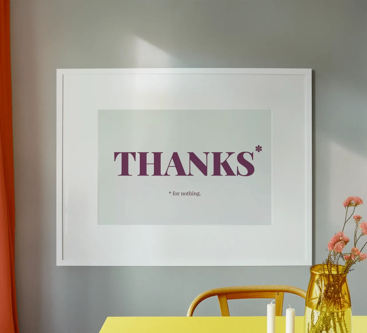 Thanks poster con telaio in legno da Chris Wharton