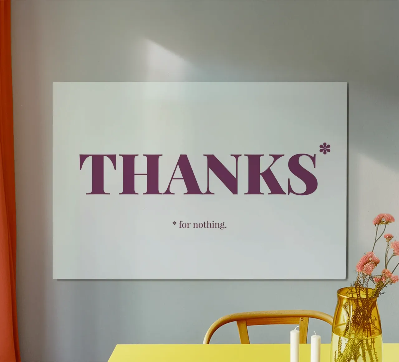 Thanks poster con telaio in legno da Chris Wharton