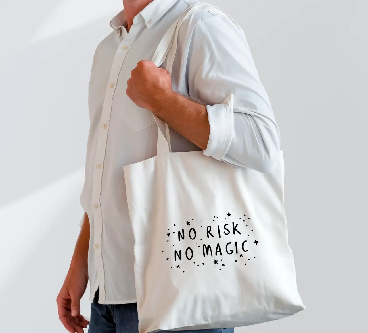No risk no magic borsa in juta da AleksandraAnna