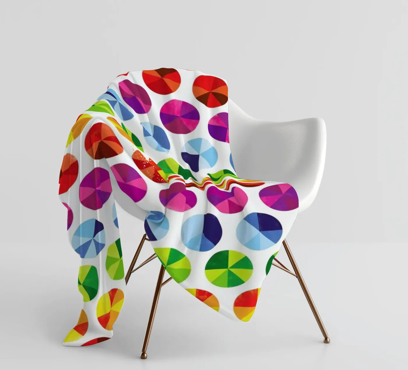 Colourwheels fleece blanket by Chris Wharton