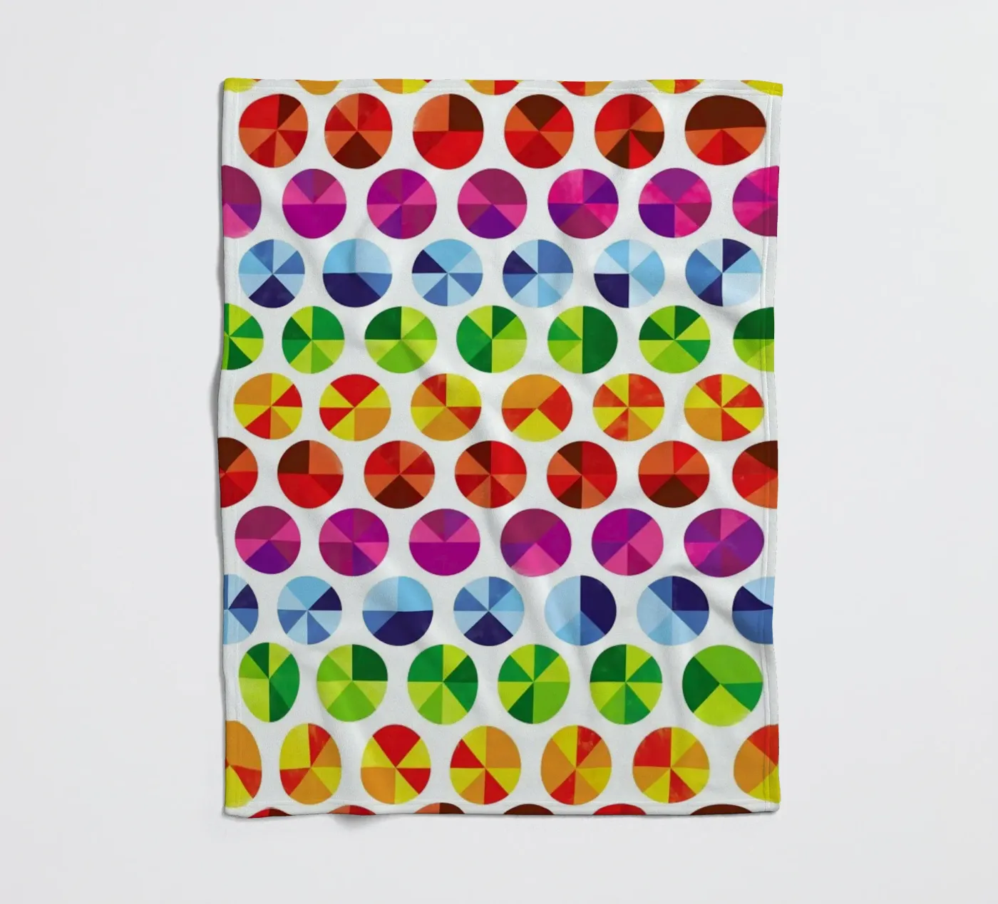 Colourwheels fleece blanket by Chris Wharton