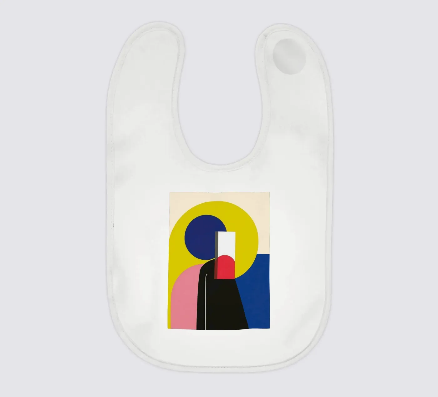 Constructivist silhouette baby bib by Geometric