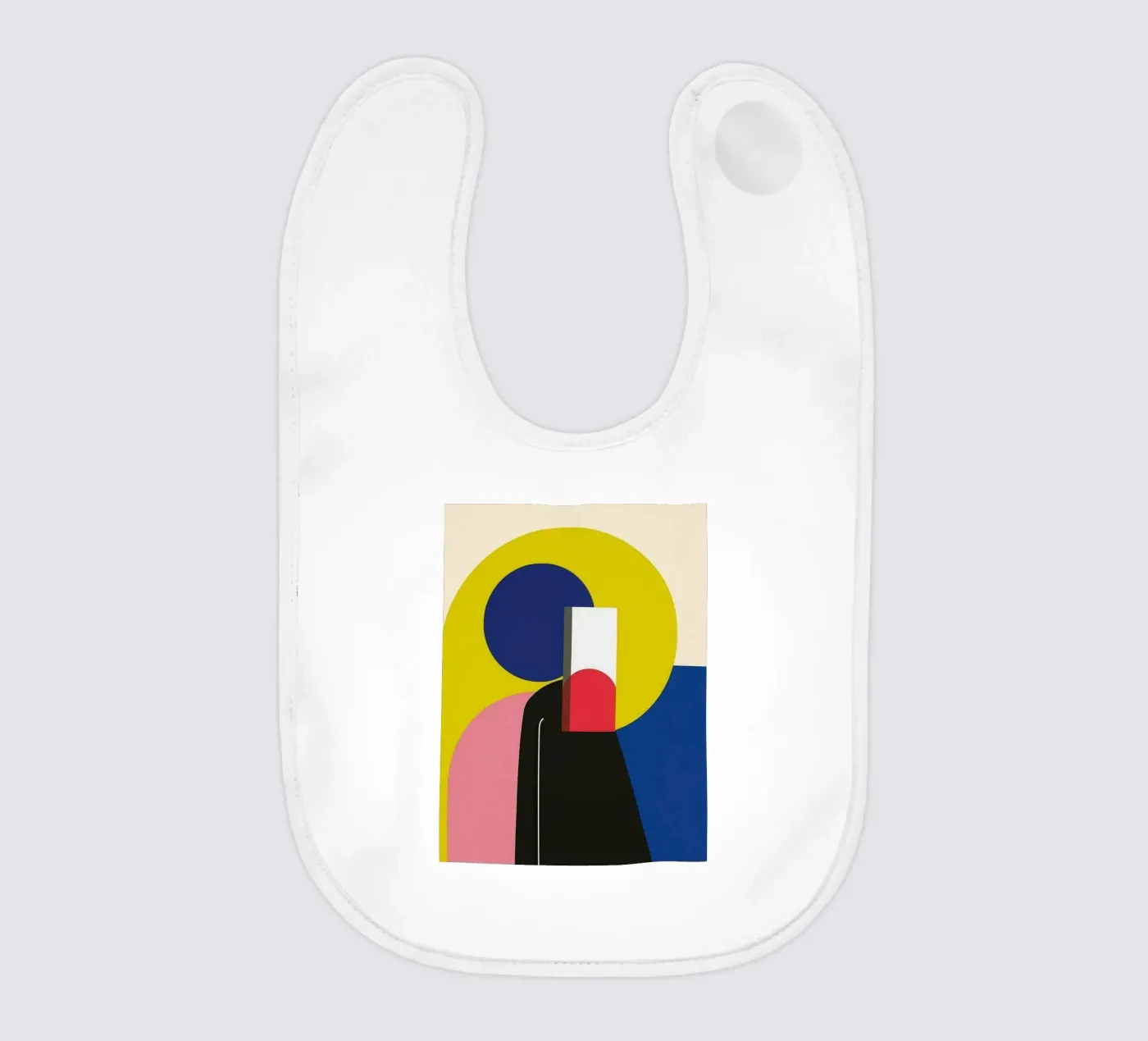 Constructivist silhouette baby bib by Geometric