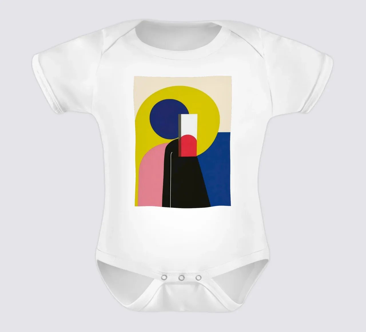 Constructivist silhouette short-sleeve baby romper by Geometric
