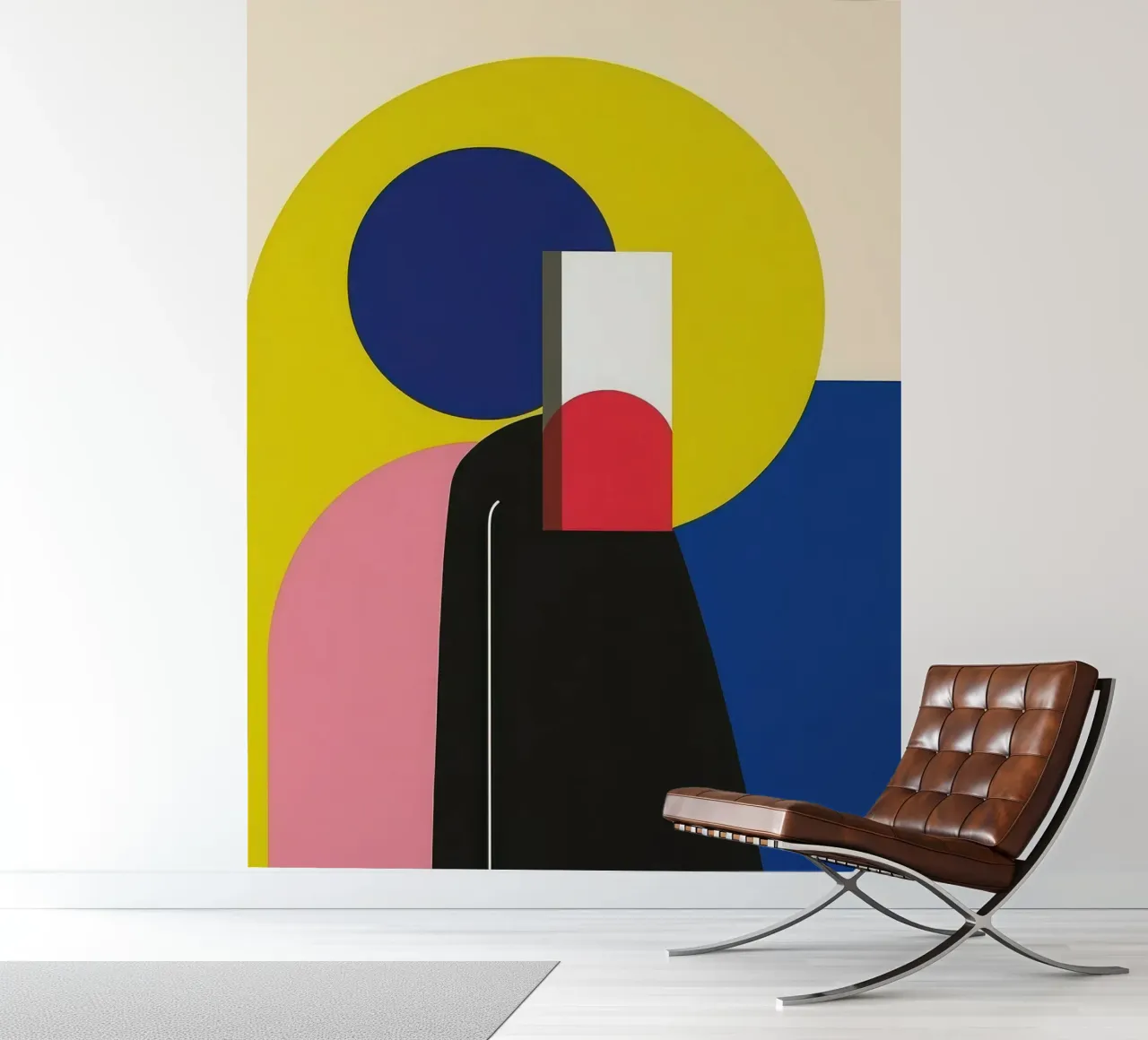 Constructivistisch silhouet fotobehang van Geometric