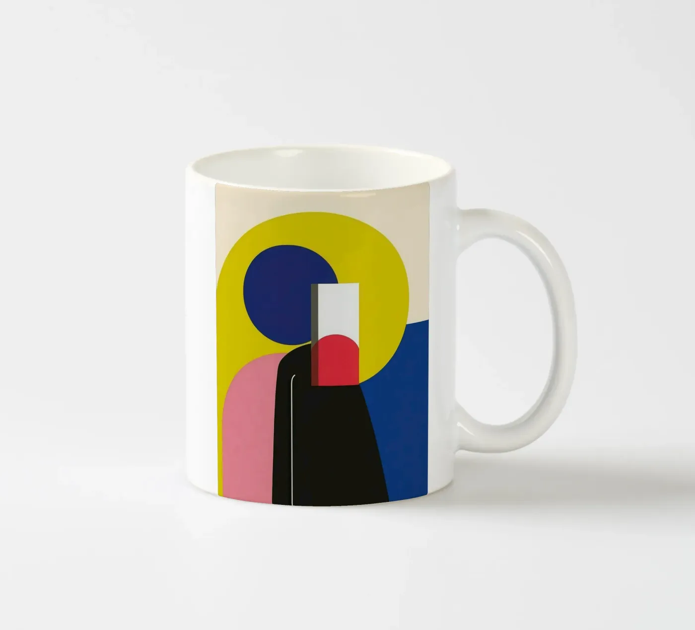 Constructivist silhouette ceramic mug by Geometric