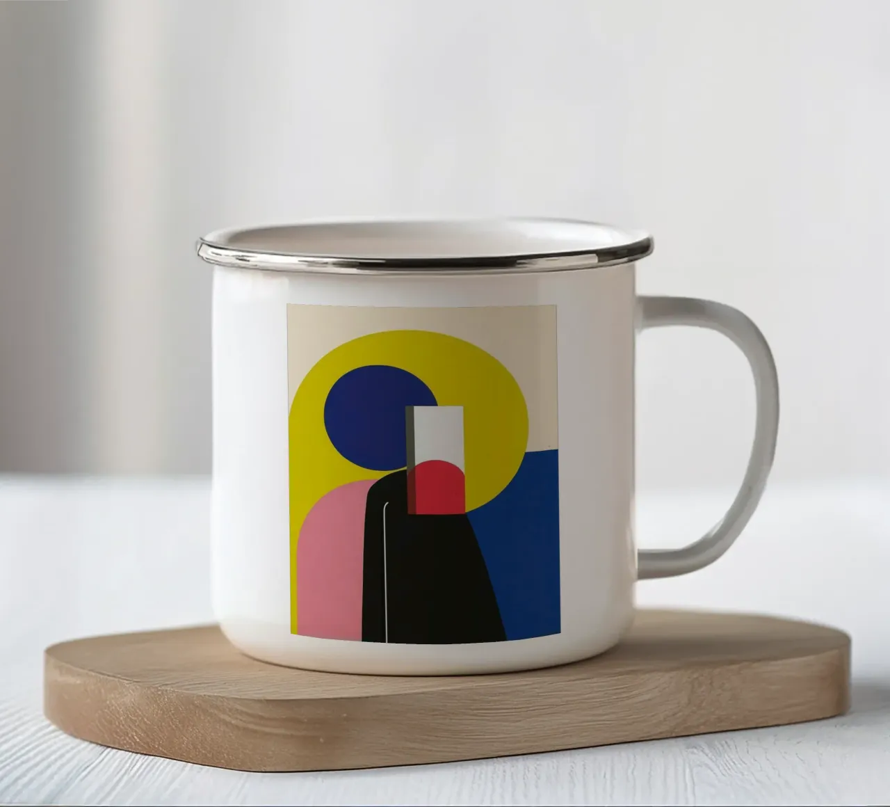Silhouette costruttivista tazza in smalto da Geometric