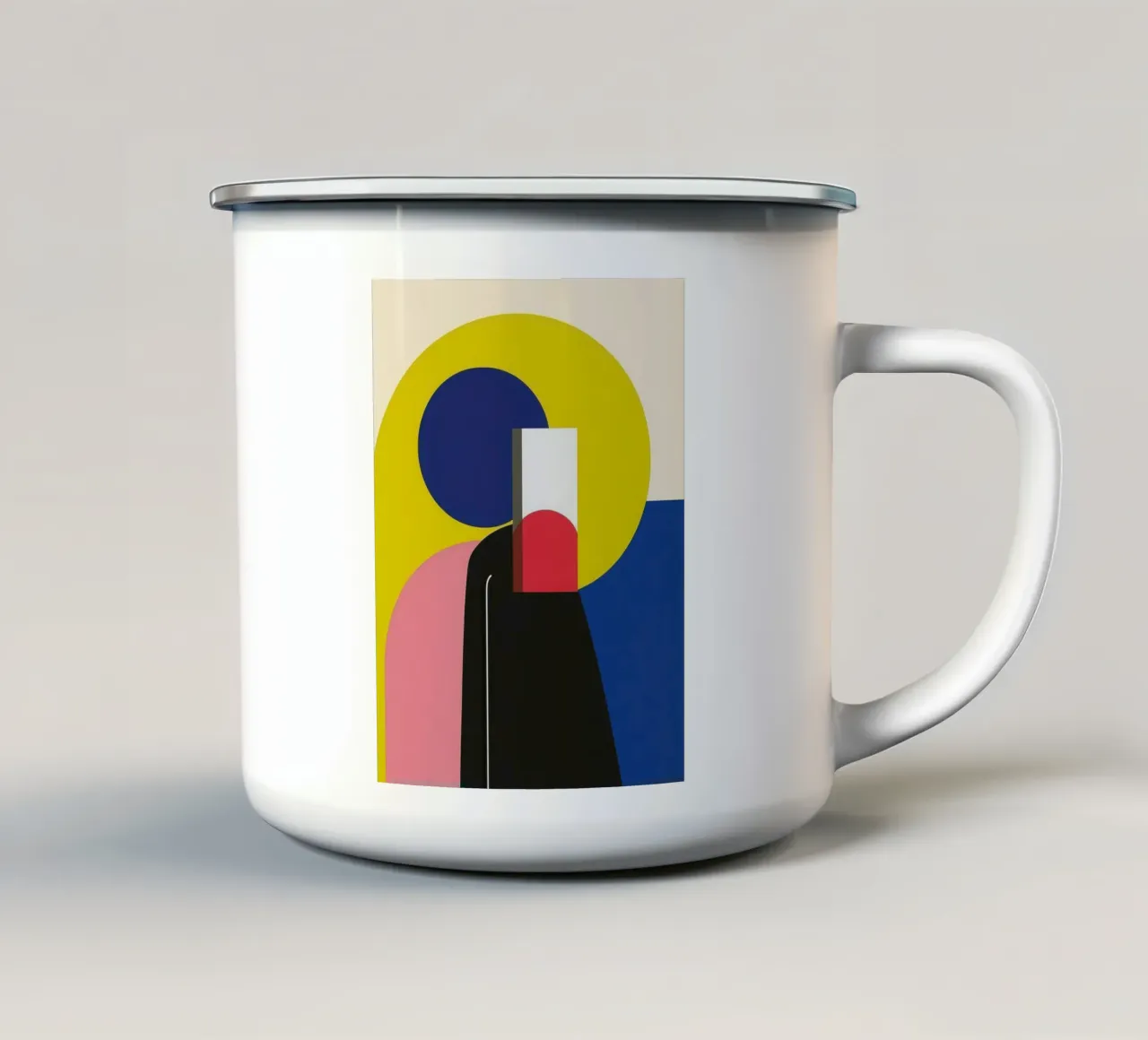 Silhouette costruttivista tazza in smalto da Geometric