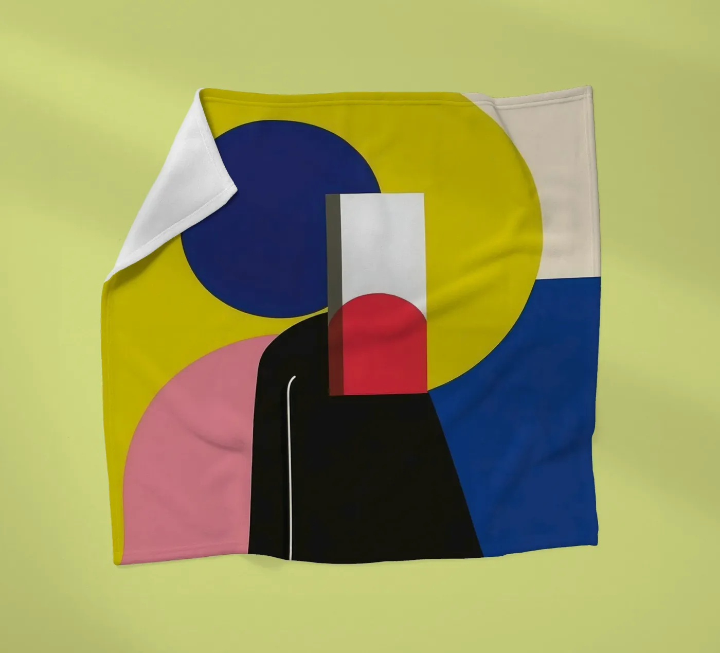 Constructivist silhouette fleece blanket by Geometric