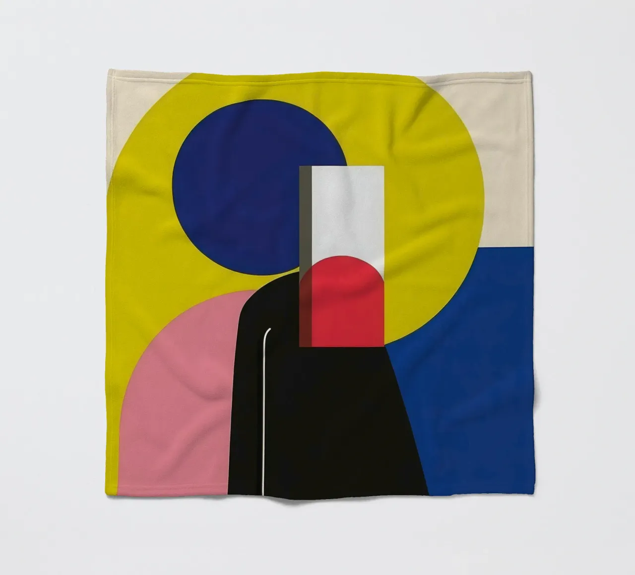 Constructivistisch silhouet fleecedeken van Geometric