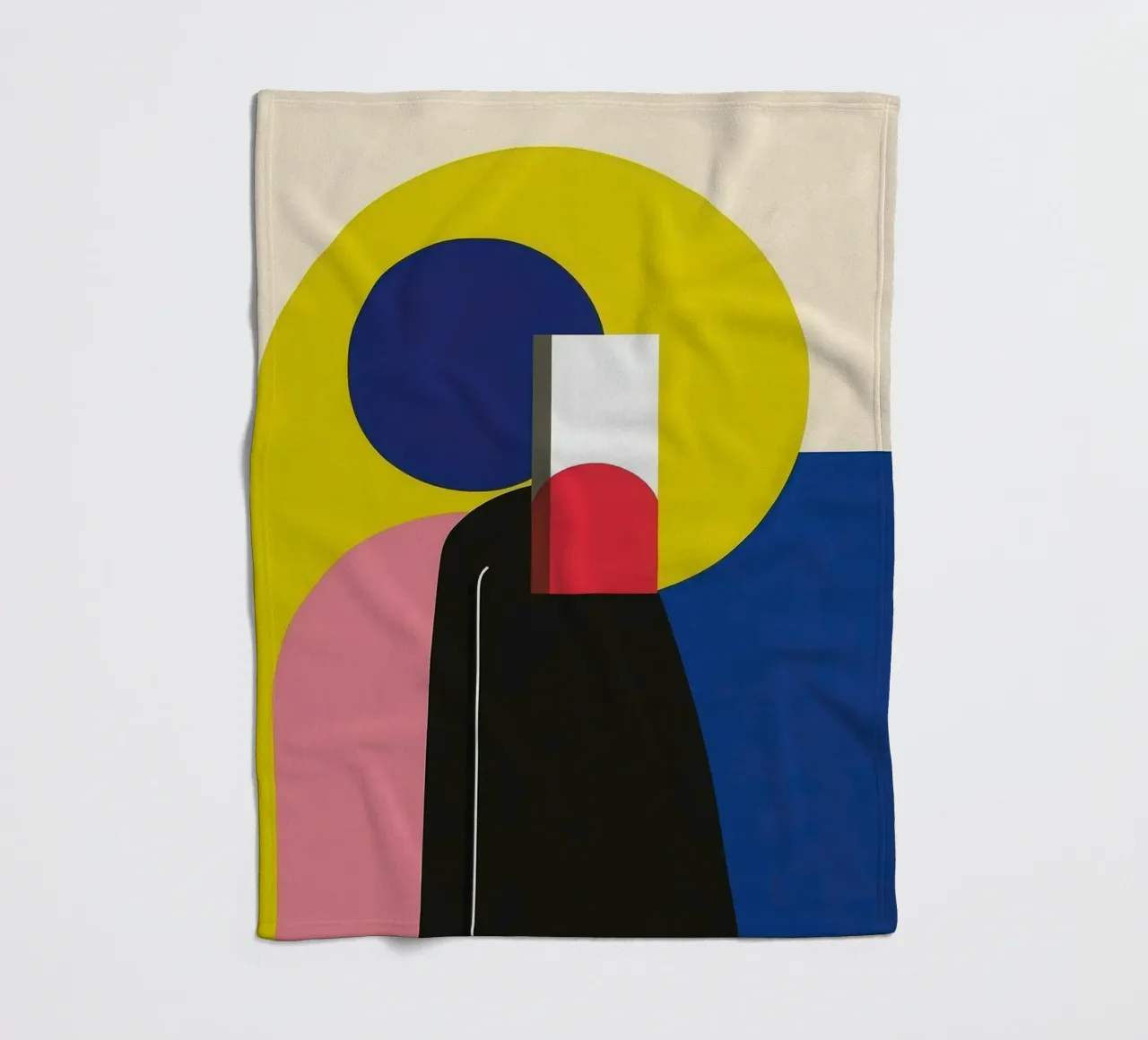 Constructivistisch silhouet fleecedeken van Geometric