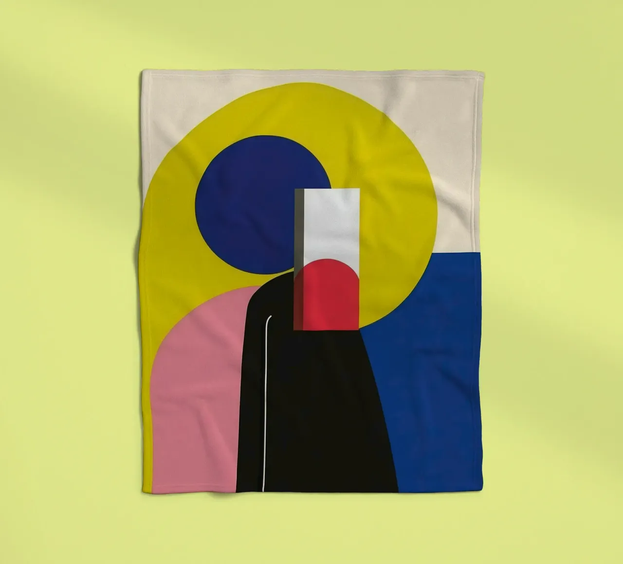 Constructivistisch silhouet fleecedeken van Geometric