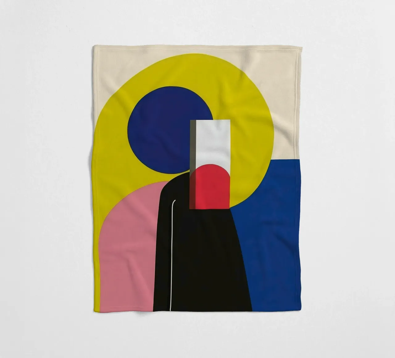 Constructivistisch silhouet fleecedeken van Geometric