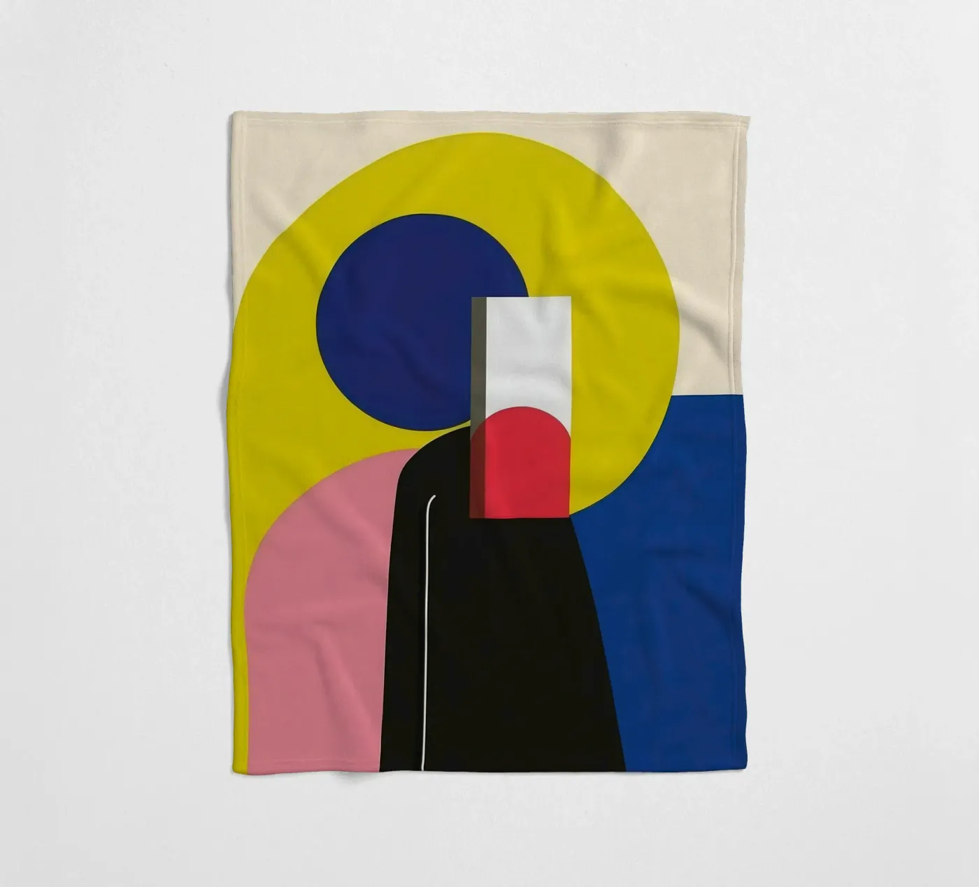 Constructivist silhouette fleece blanket by Geometric