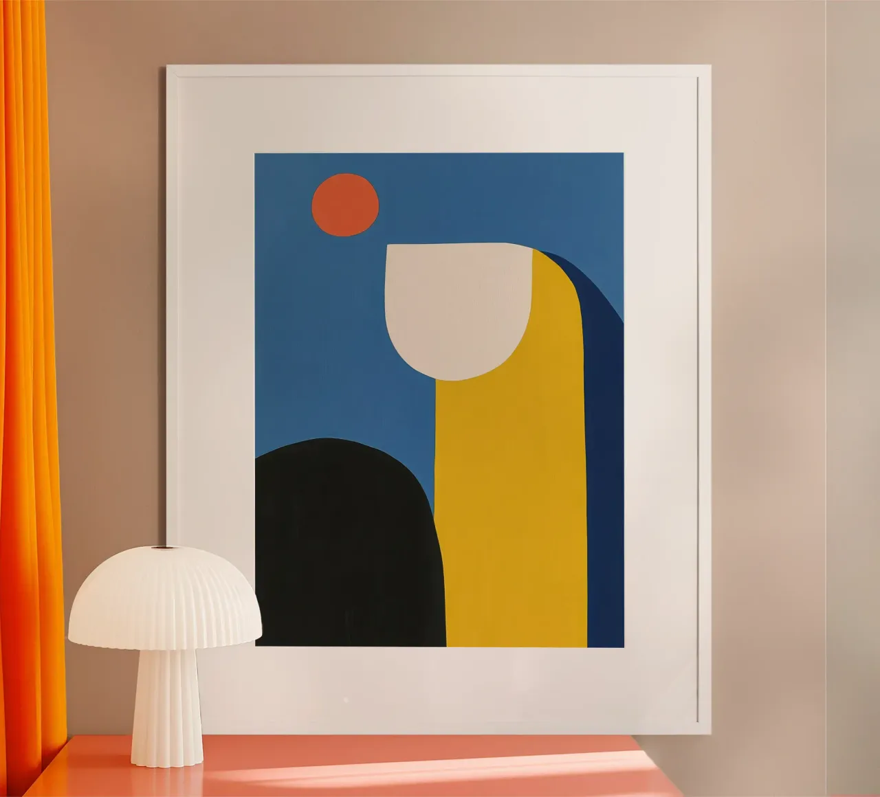Minimalismo solare poster con telaio in legno da Geometric
