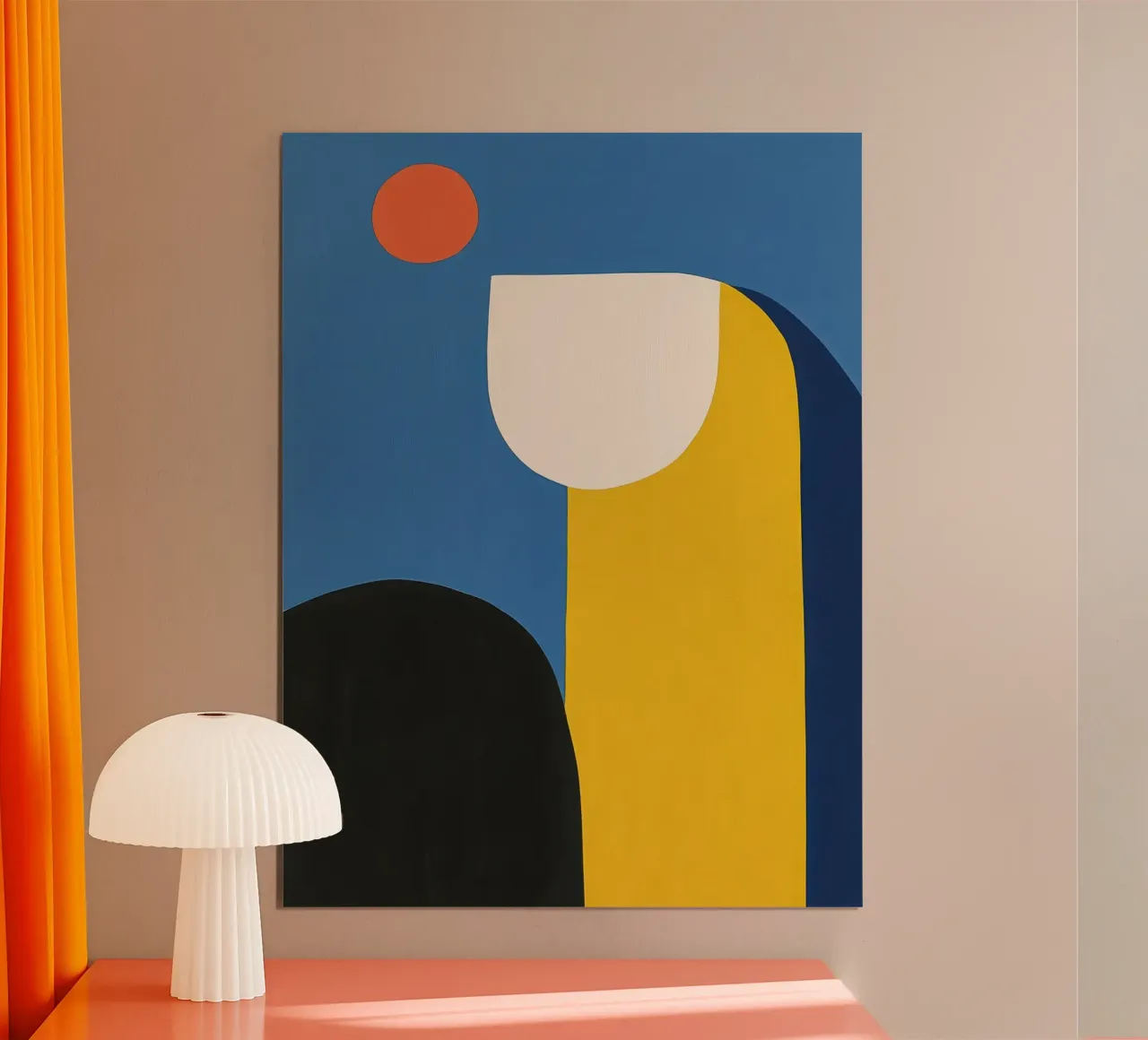 Minimalismo solare poster con telaio in legno da Geometric