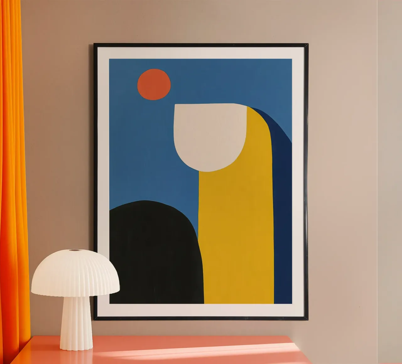 Minimalismo solare poster con telaio in legno da Geometric