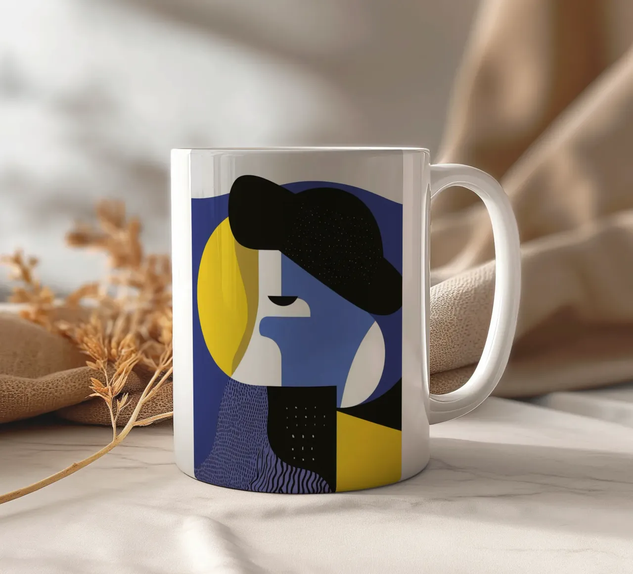 Ritratto geometrico tazza in ceramica da Geometric