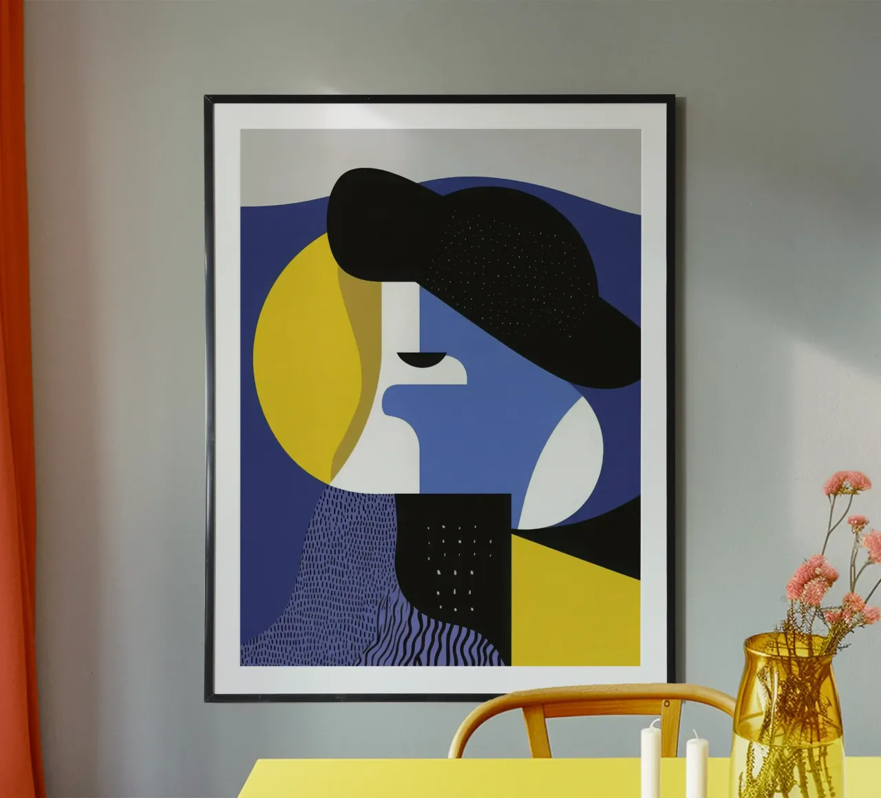 Ritratto geometrico poster con telaio in plastica da Geometric
