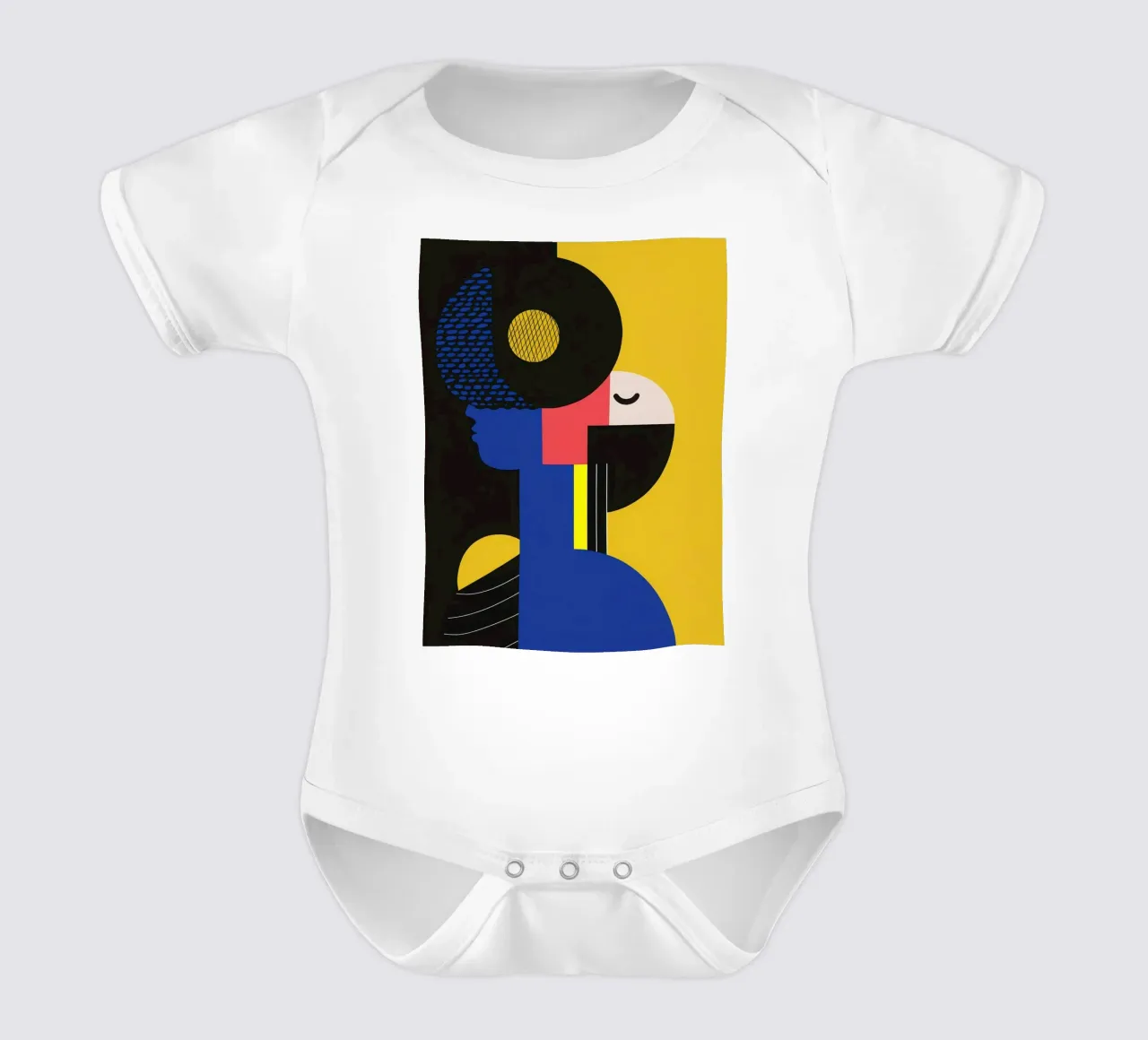 Abstract musician short-sleeve baby romper by Geometric