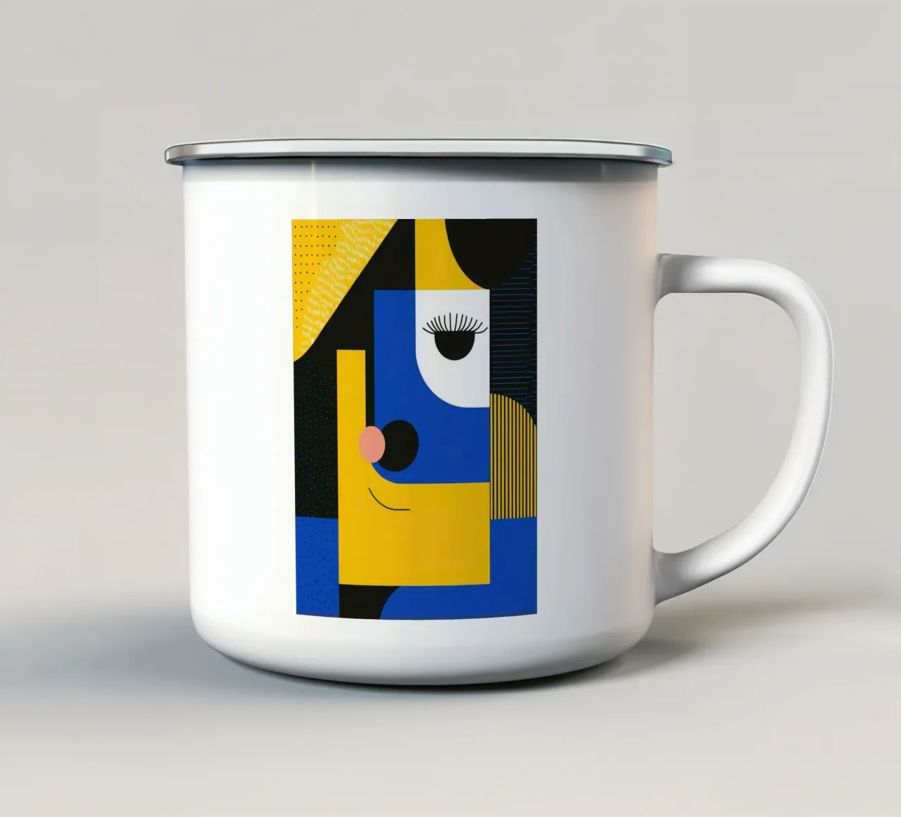 Faccia cubica tazza in smalto da Geometric
