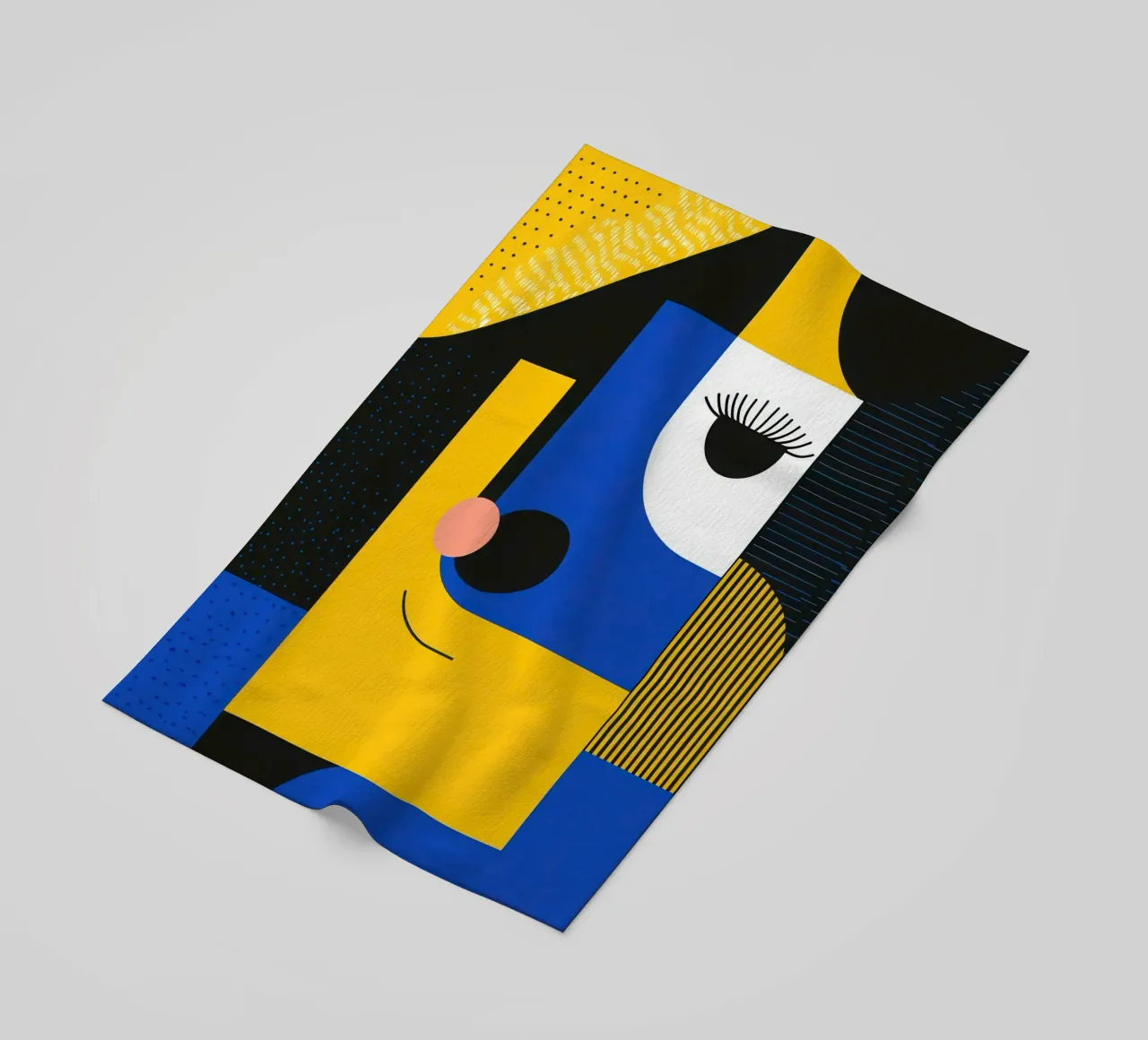 Cubic face beach towel by Geometric
