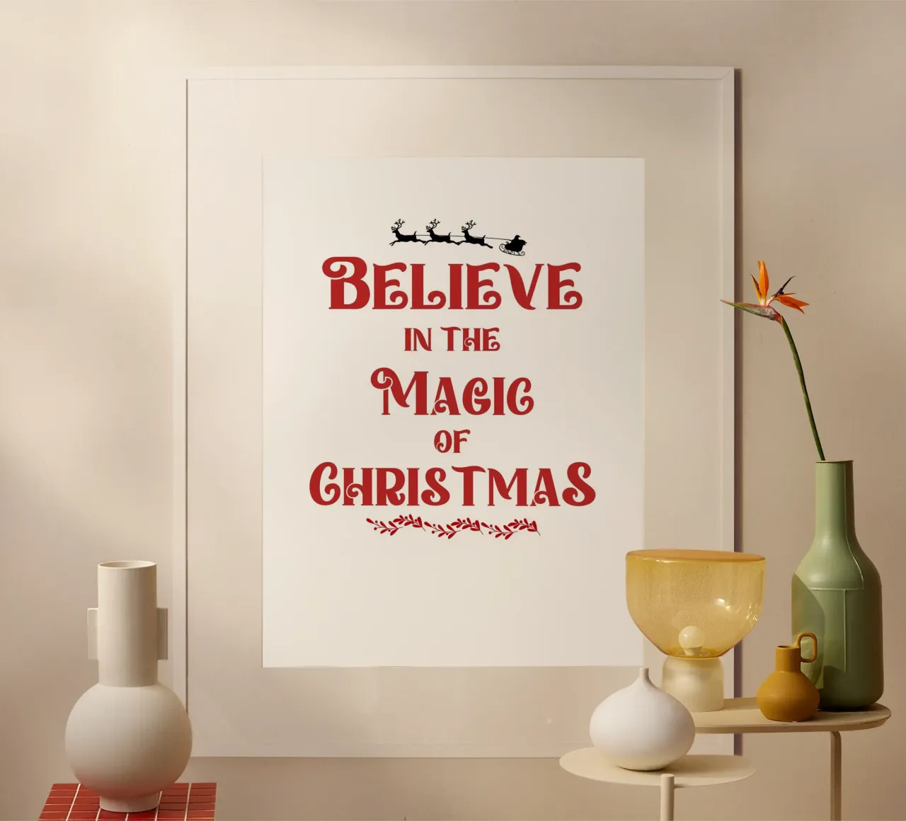 Believe in the Magic of Christmas poster con telaio in plastica da ramosashop