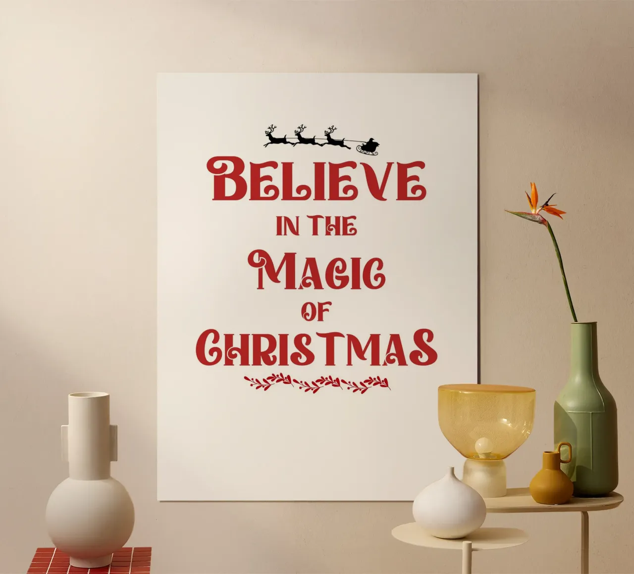 Believe in the Magic of Christmas poster con telaio in plastica da ramosashop