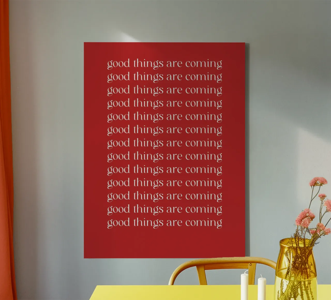 good things are coming canvas met Baklijst van ramosashop