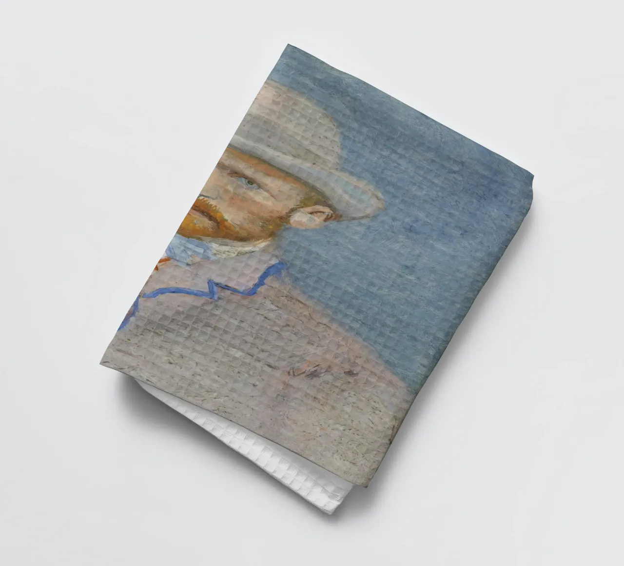 cappello in feltro con autoritratto di van Gogh canovaccio da cucina da Carinaprint