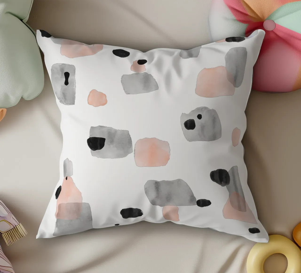 Abstract Brushstroke Pattern 01 decorative cushion by amini54