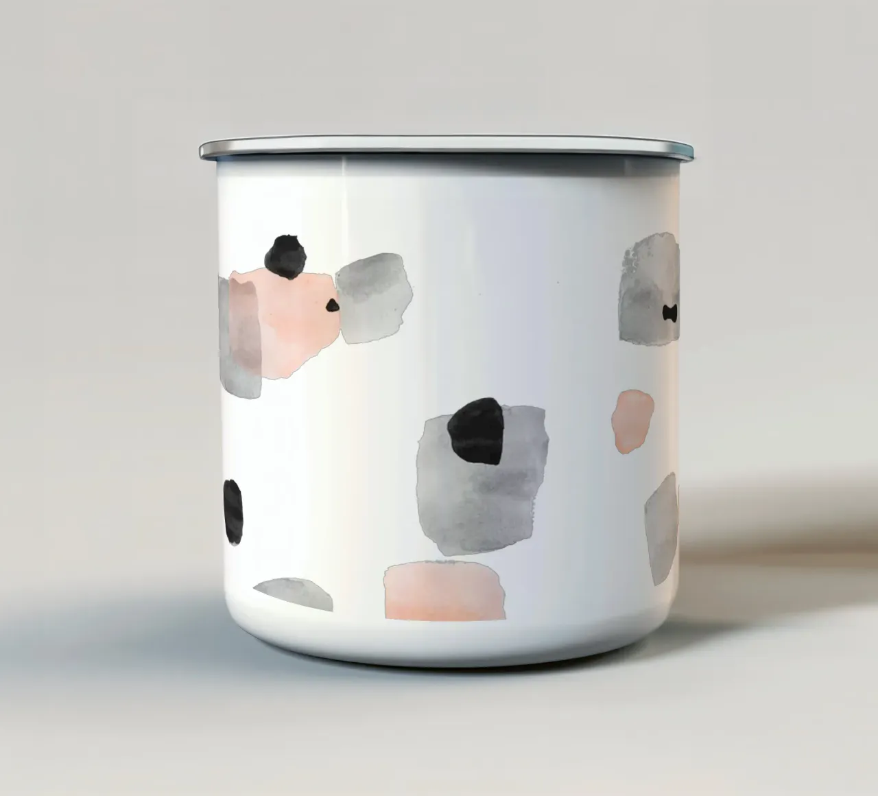 Motivo astratto a pennello 01 tazza in smalto da amini54