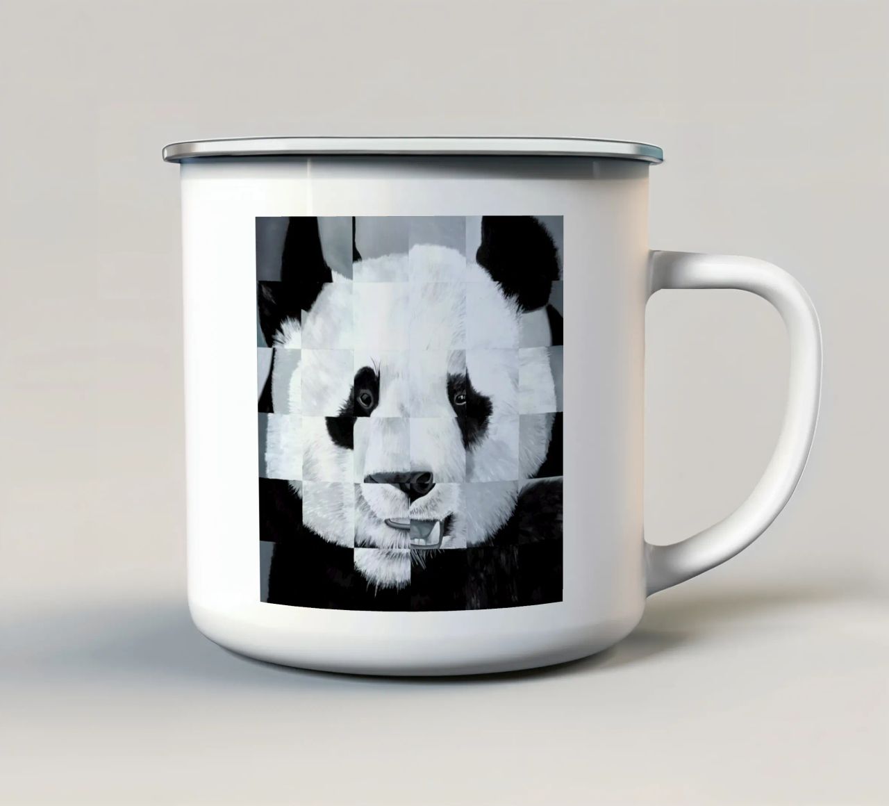 Panda tazza in smalto da Allison Chaplin