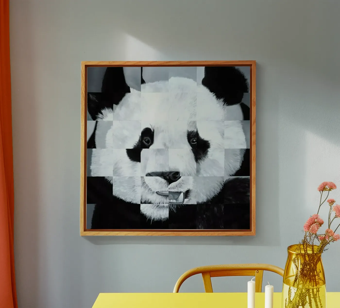 Panda acryl van Allison Chaplin
