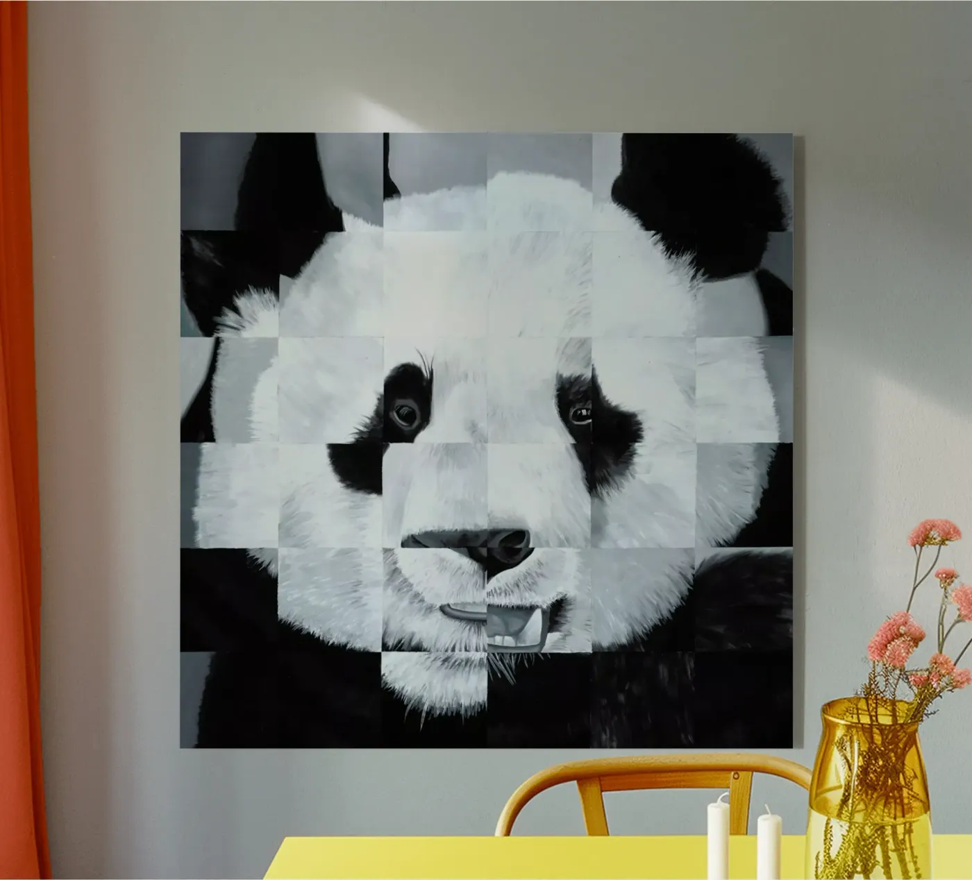 Panda acryl van Allison Chaplin