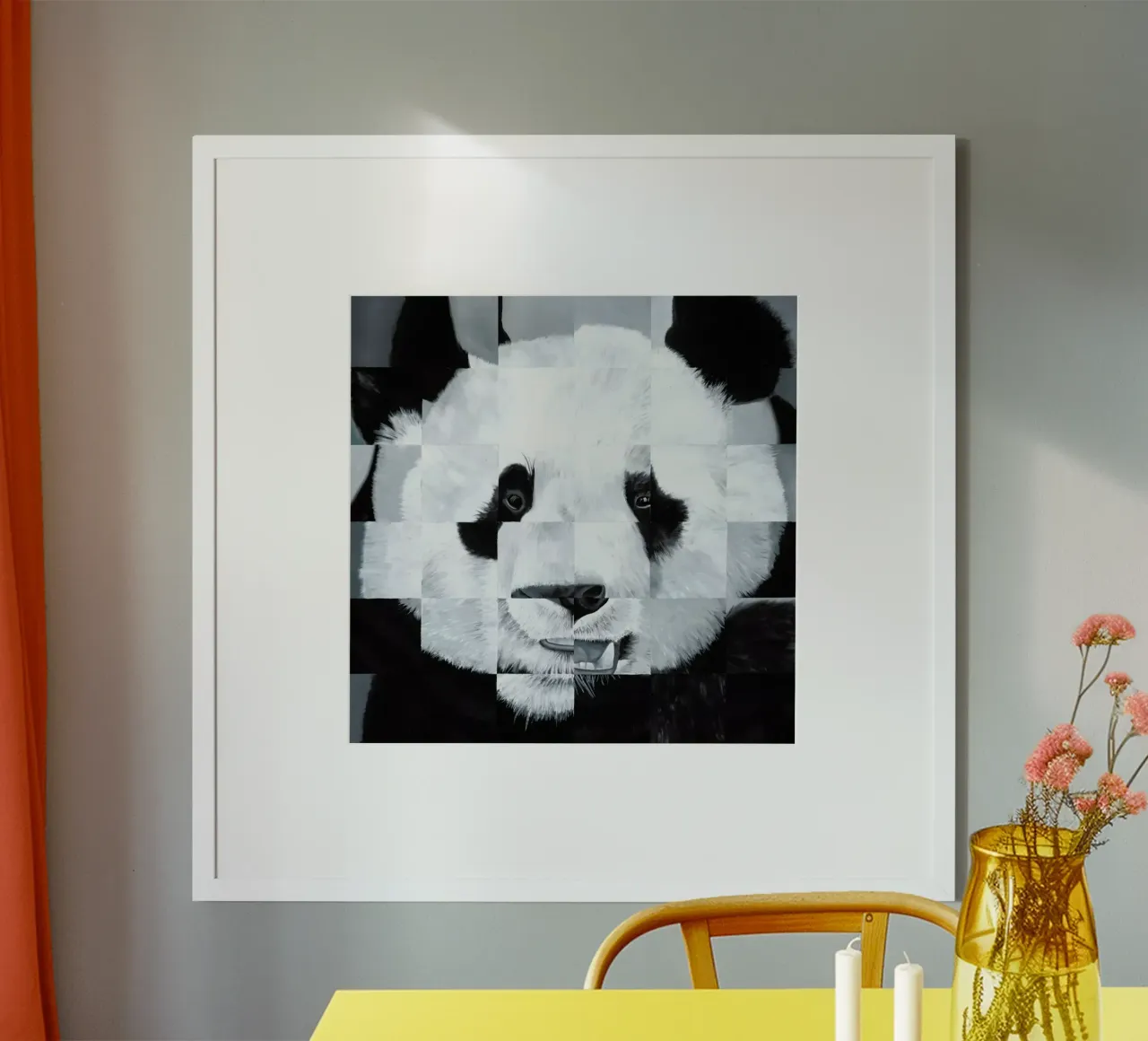 Panda poster con telaio in legno da Allison Chaplin