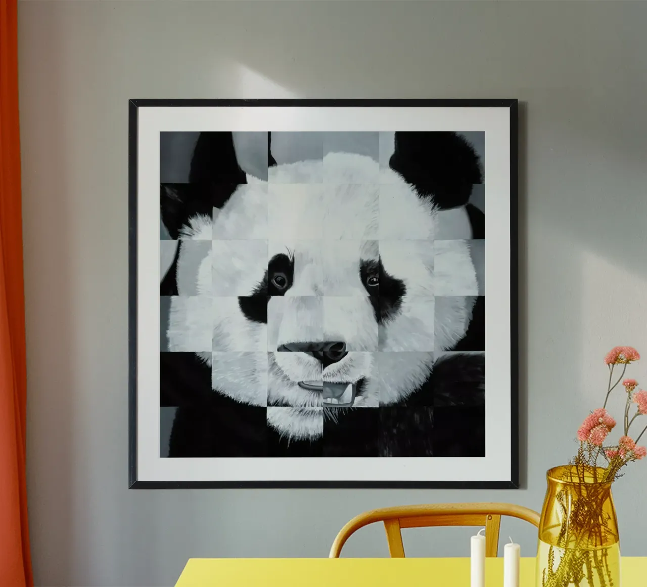 Panda poster con telaio in legno da Allison Chaplin